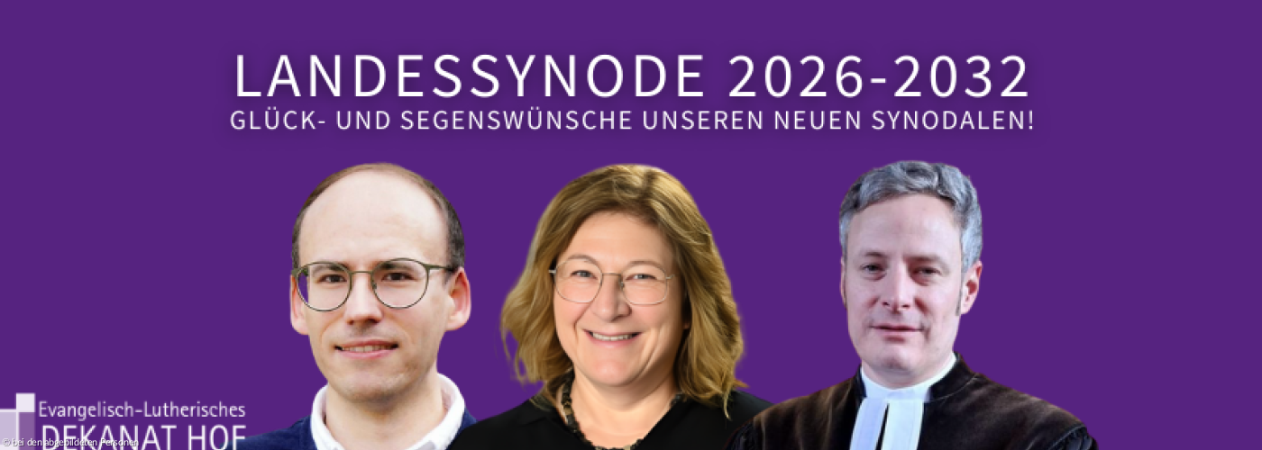 Peter Bauer, Sabine Tauscher und Andreas Gebelein vor lila Hintergrund