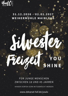 Silvesterfreizeit Flyer Schwarz, weiße Schrift. Modern und elegant