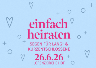 einfach heiraten pink auf hellblau