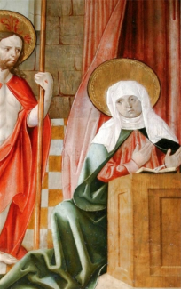 Maria mit dem Auferstandenen, Rückseite des Marienaltars der Hospitalkirche