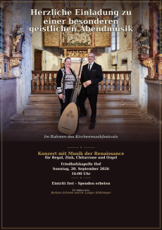 Renaissanceinstrumente vor dem Hintergrund einer historischen Kirche
