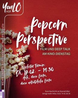 Popcorn Perspective Plakat, rot mit Popcorn