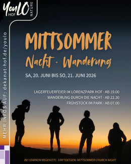 Mittsommer Plakat mit Menschenschatten vor Sonnenuntergang