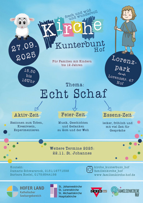 Einladung Kirche Kunterbunt Hof September 2025